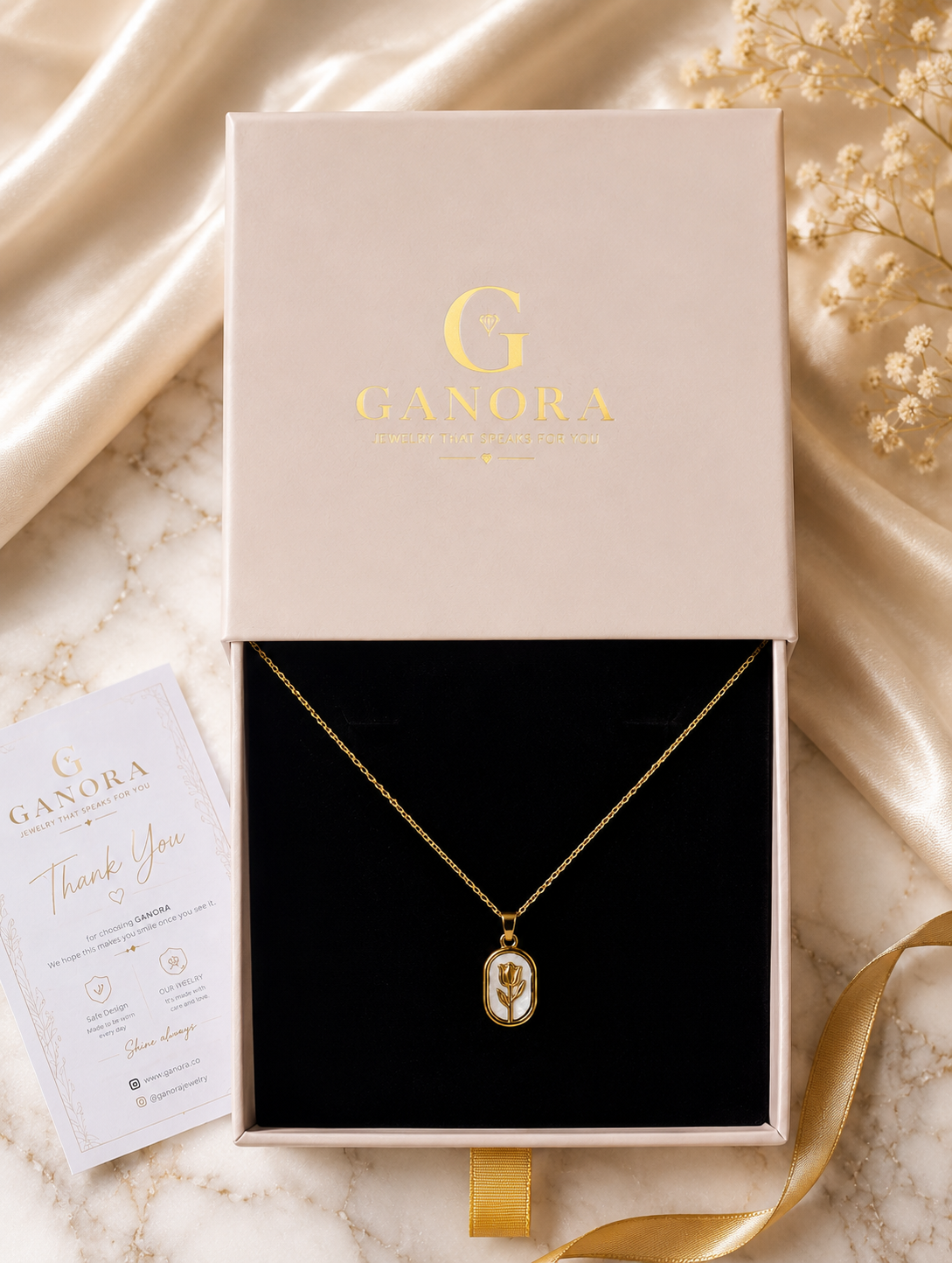 Golden Bloom Pendant Necklace