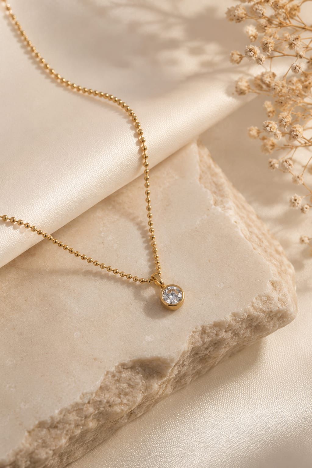 Luna Solitaire Pendant Necklace