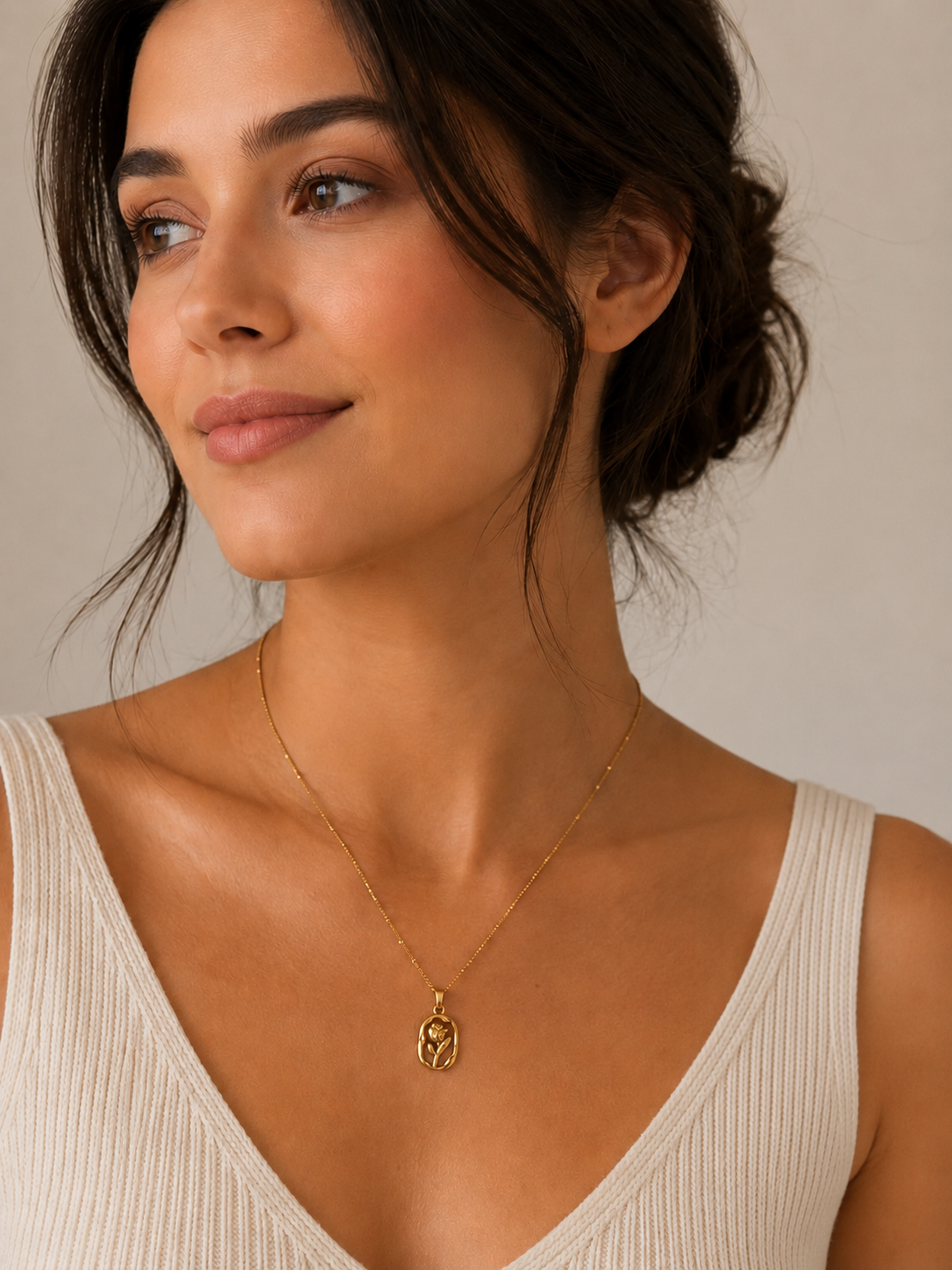 Golden Bloom Pendant Necklace
