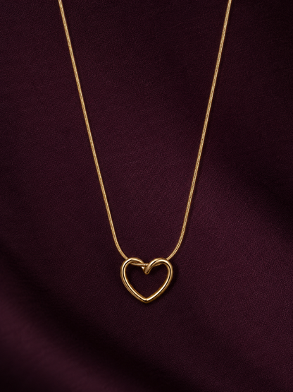 Ganora Heart Charm Jewellery Set – Gold Finish