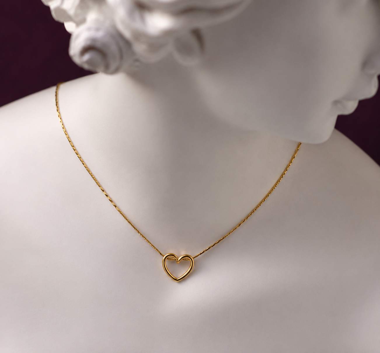 Ganora Heart Charm Jewellery Set – Gold Finish