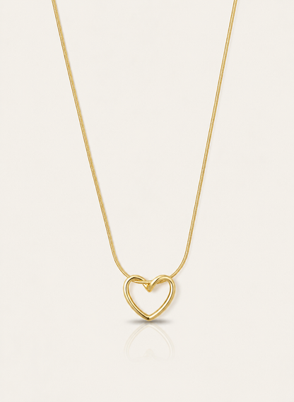 Ganora Heart Charm Jewellery Set – Gold Finish
