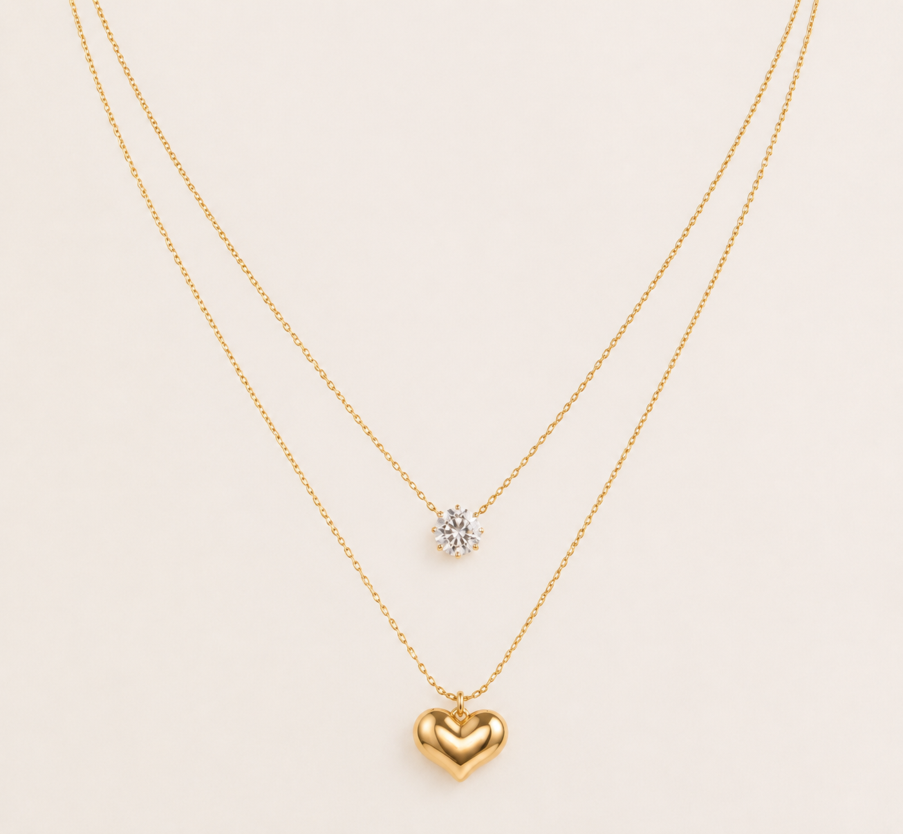 Double Layer Heart Necklace
