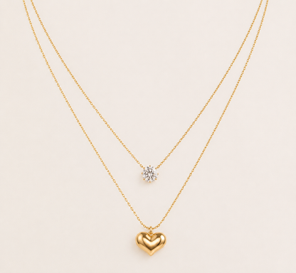 Double Layer Heart Necklace