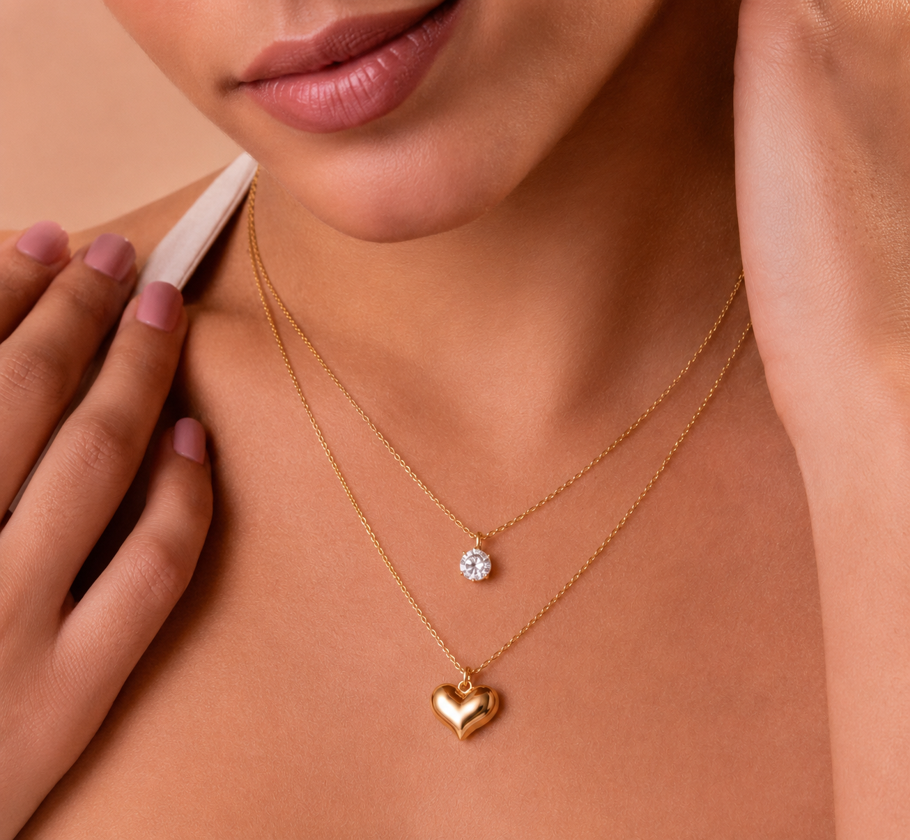 Double Layer Heart Necklace