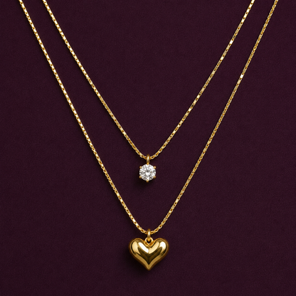 Double Layer Heart Necklace