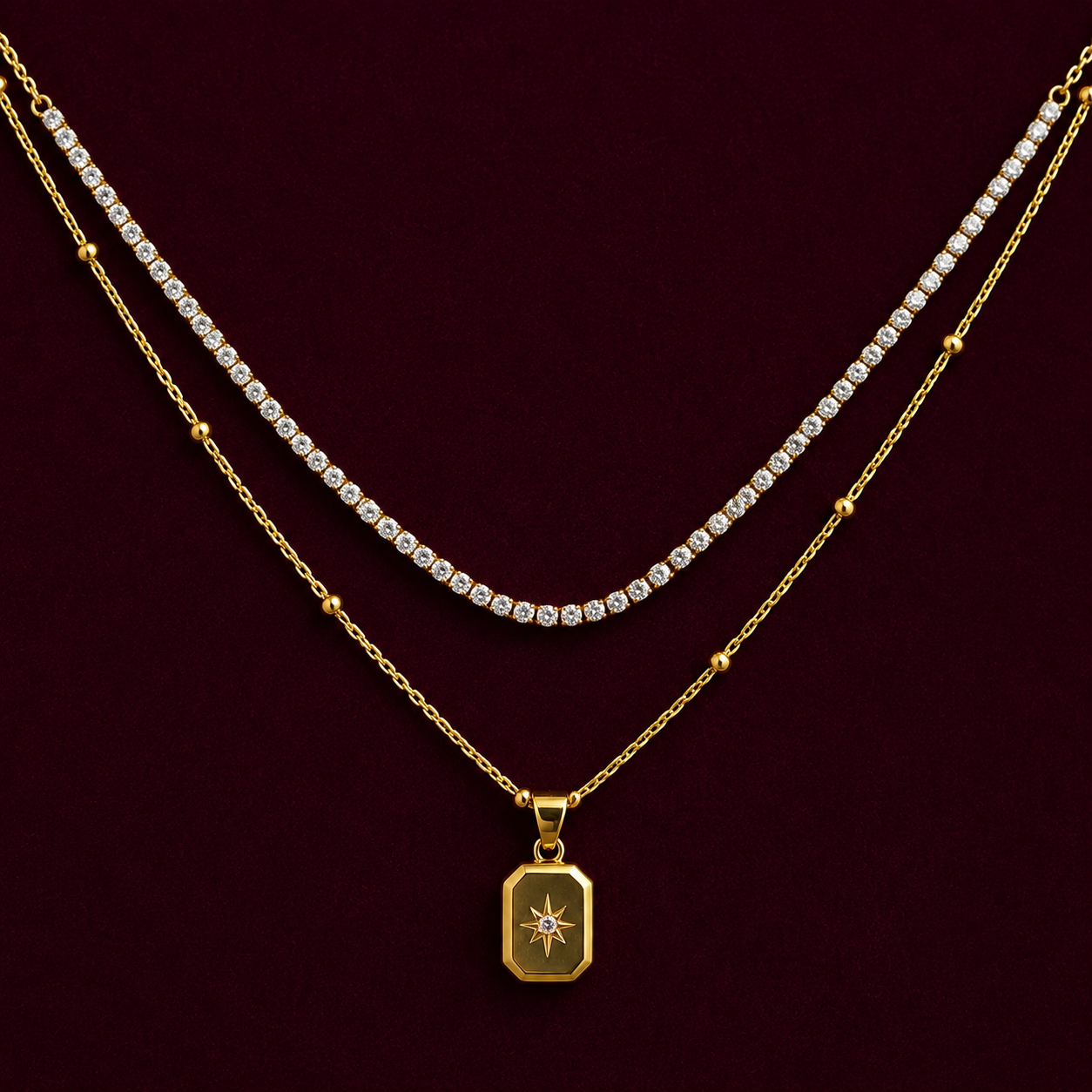 Étoile Layered Crystal Necklace