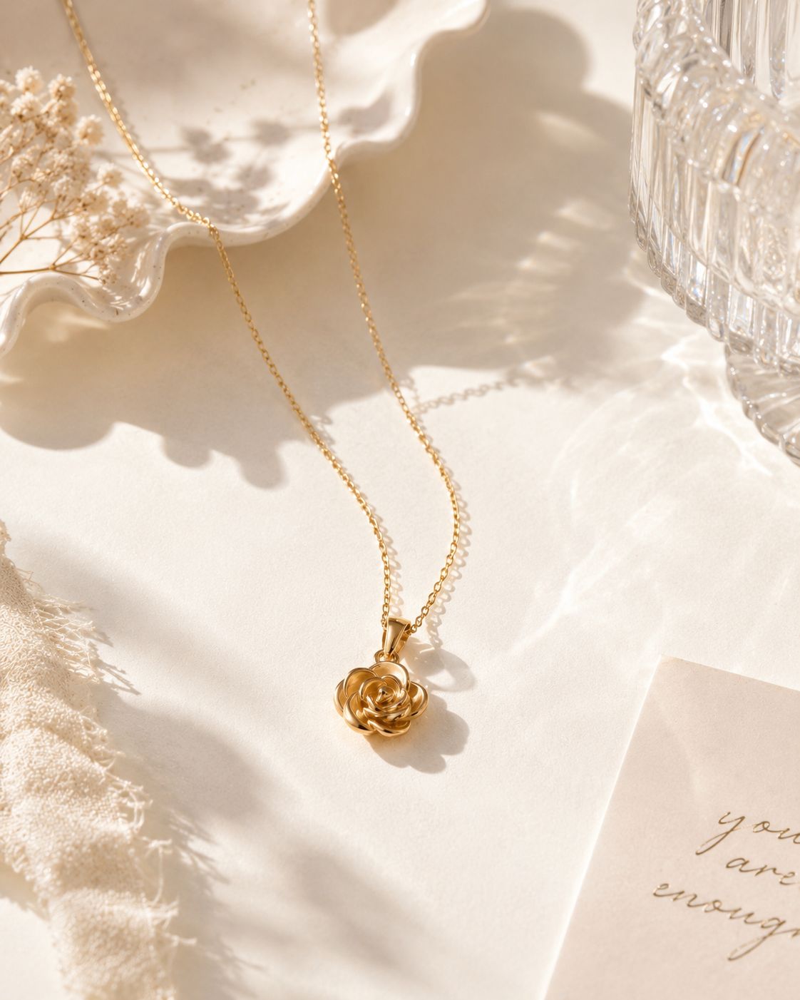 Golden Bloom Pendant Necklace