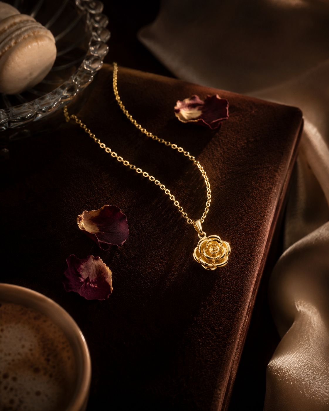 Golden Bloom Pendant Necklace