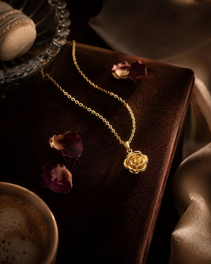 Golden Bloom Pendant Necklace