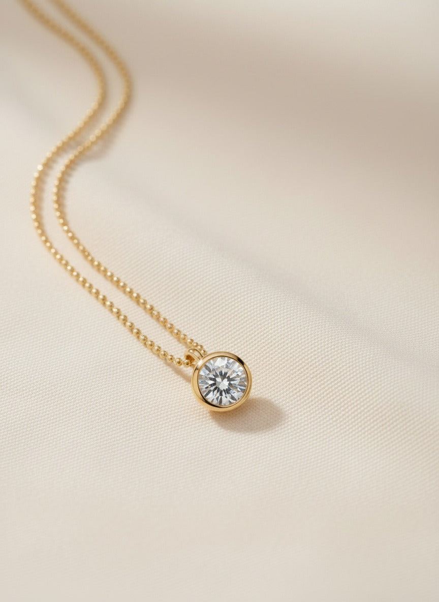 Luna Solitaire Pendant Necklace