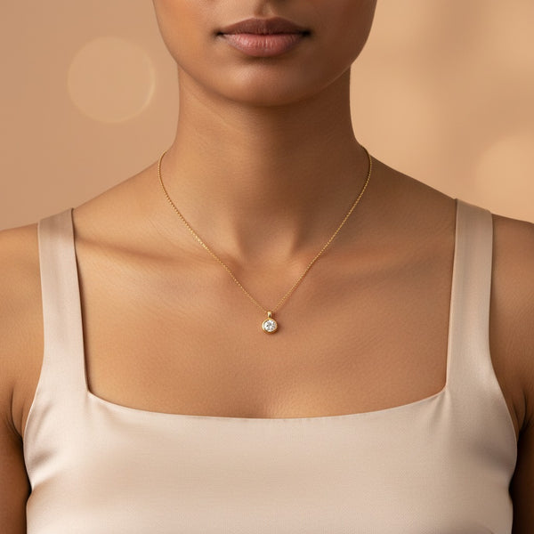 Luna Solitaire Pendant Necklace