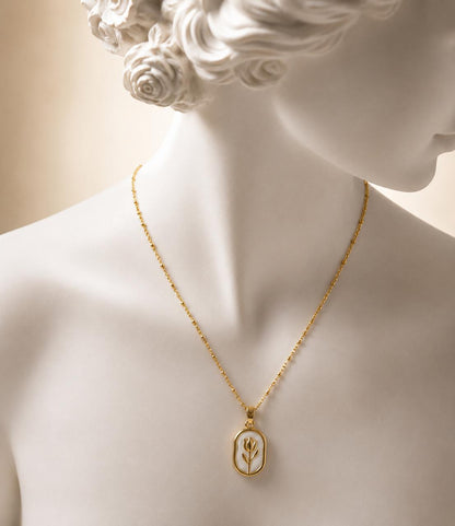 Golden Bloom Pendant Necklace