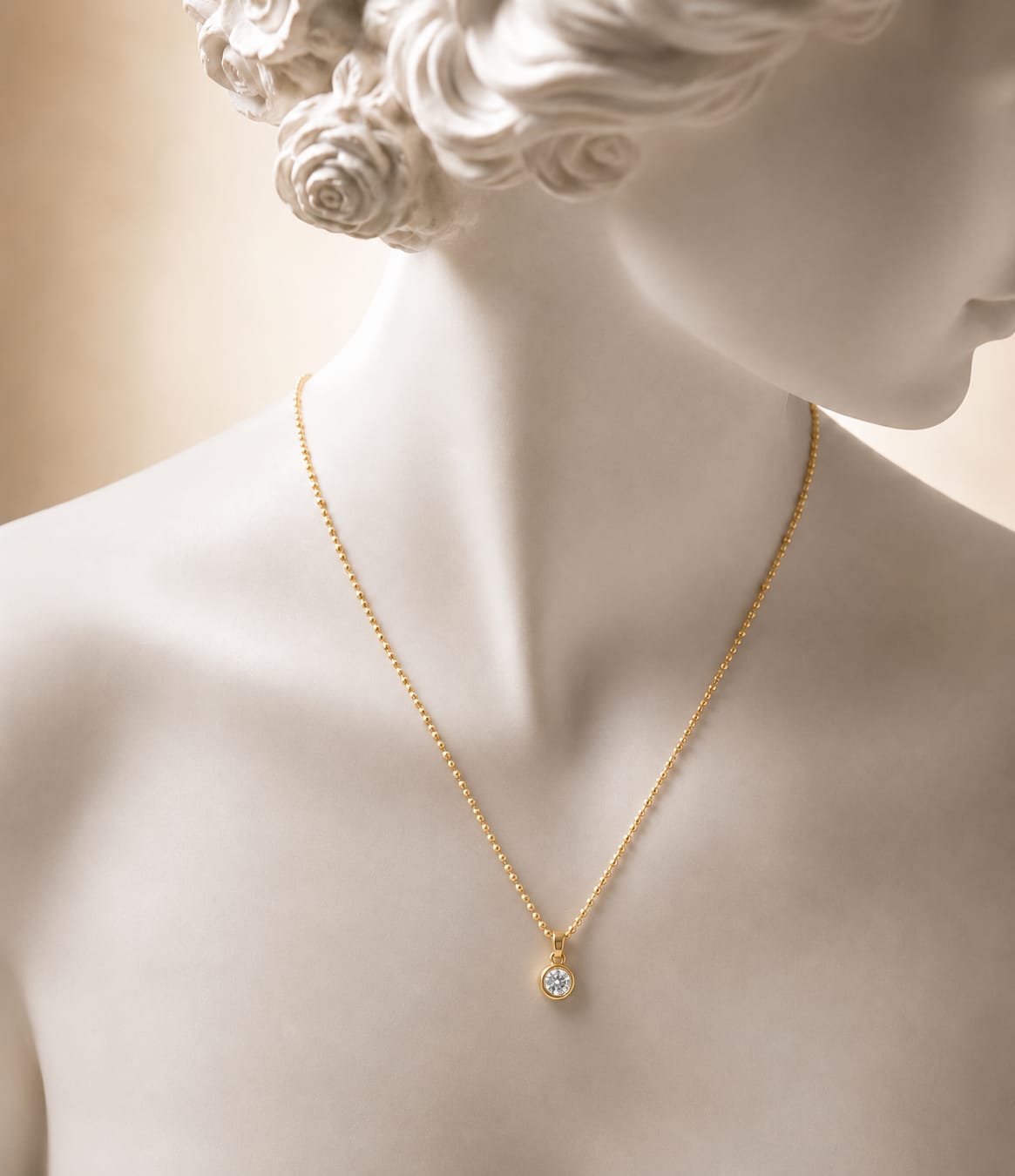 Luna Solitaire Pendant Necklace