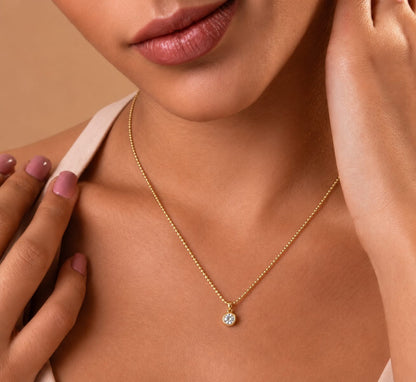 Luna Solitaire Pendant Necklace
