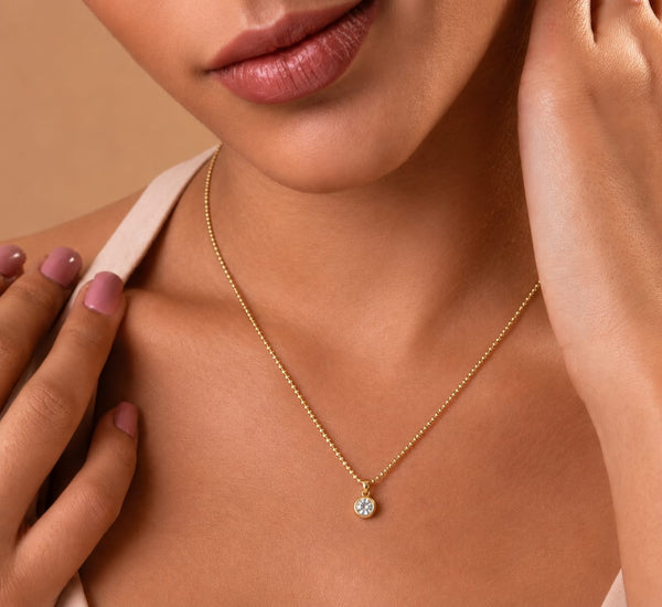 Luna Solitaire Pendant Necklace