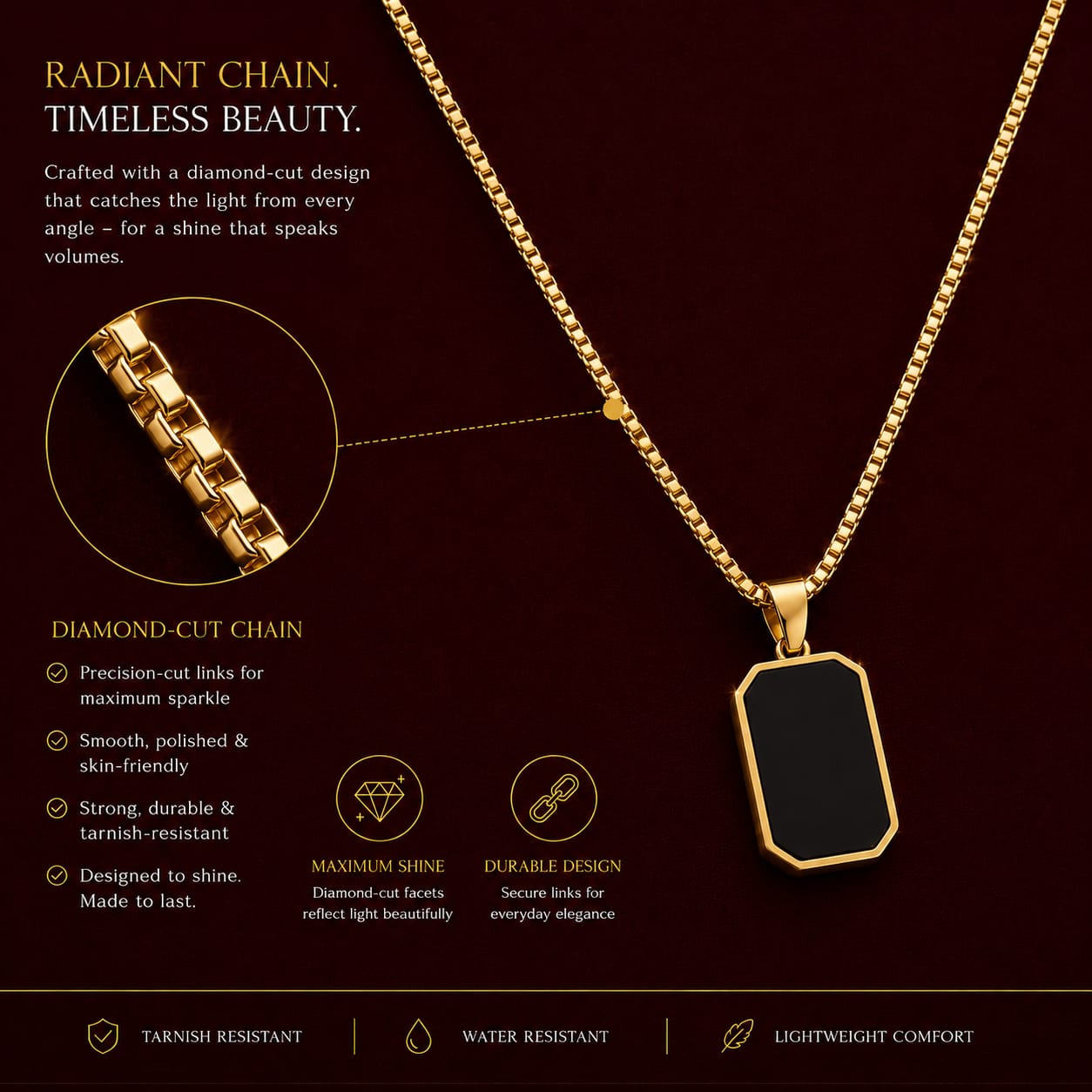 Noir Luxe Pendant Necklace