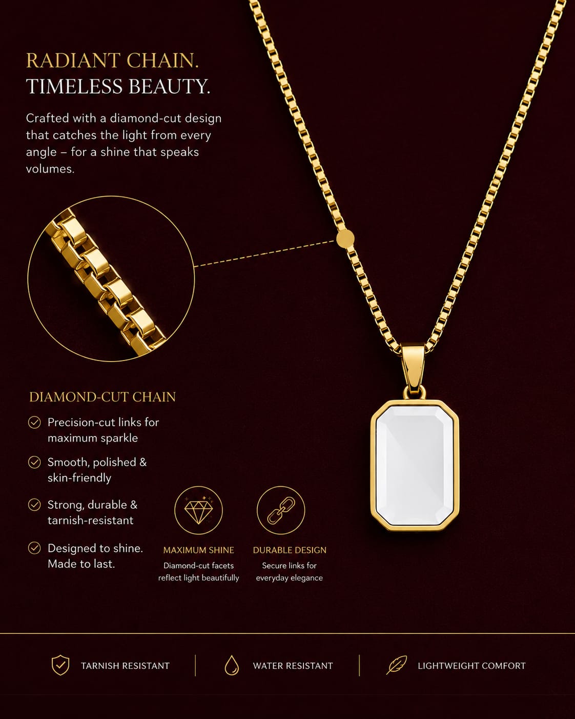Noir Luxe Pendant Necklace